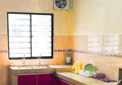 a kitchen with a sink and a window at COZY Home Terrace - 1km to Water Theme Park Tambun Ipoh in Ipoh