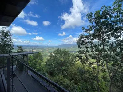 a view from the balcony of a house at The Wildwood Retreat KKB in Kuala Kubu Baharu