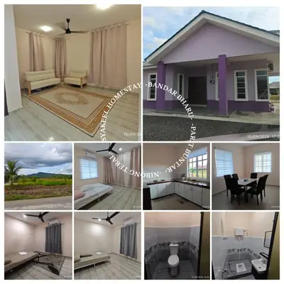 a collage of pictures of a house at Syakeel Homestay Bandar Bharu, Parit Buntar & Nibong Tebal in Bandar Baharu
