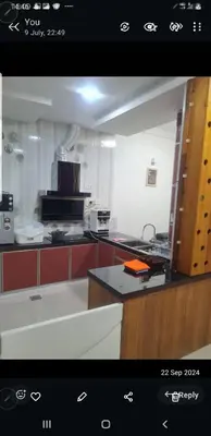 a picture of a kitchen with a counter top at Crystal Creek condo Taiping in Taiping