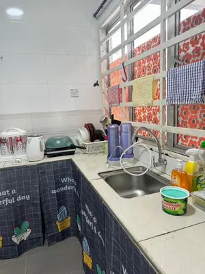a kitchen with a sink and a counter top at AYAAN BLOOM BUDGET HOMESTAY FREE WiFi & Netflix in Cameron Highlands