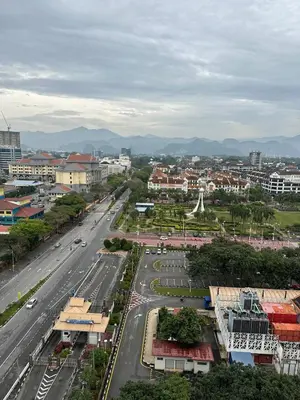 an aerial view of a city with a street at ICC Luxury Suites Ipoh City Centre By Landmark in Ipoh