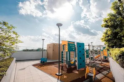 a playground with a play equipment on a roof at ThemeParkview-Sunway Onsen-2br2b in Ipoh