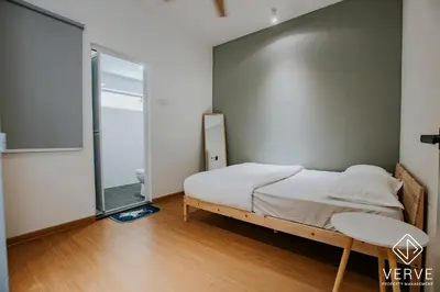 a bedroom with a bed and a large window at The Time Capsule 4B3B BY Verve 12 Pax in Ipoh