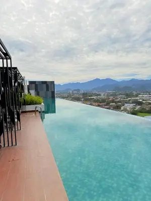 a swimming pool on the roof of a building at The Horizon Retreat in Ipoh