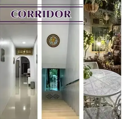 a collage of three pictures of a building at HOME House in George Town
