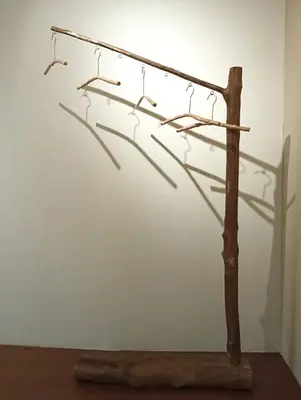 a wooden shelf with lights on a wall at Senju Georgetown Heritage PrewarHouse 4BR 5-15 pax in George Town