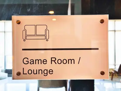 a sign that says game room lounge at Near Georgetown with Beautiful city view 2 room fit 4 to 7 pax in Jelutong