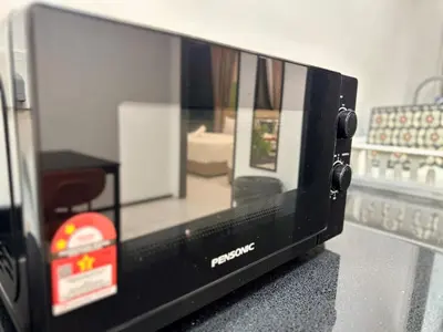 a model of a toaster oven sitting on a counter at UB suite aparment for food hunter 3br 10 pax in George Town