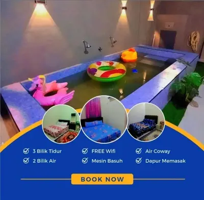 a room with three different kinds of play equipment at FDhomestay in Kampung Baharu Batu Dua