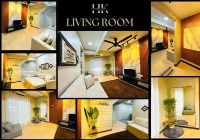 a collage of pictures of a living room at Warisan Guest House Ipoh in Ipoh