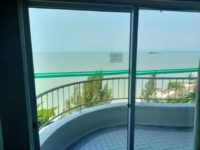 a view of a balcony from a window at Seaview appointment 3 bedroom in Tanjung Bungah