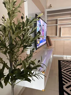 a potted plant sitting on a counter in a kitchen at Naura Homes Penang in Kampong Batu Maung