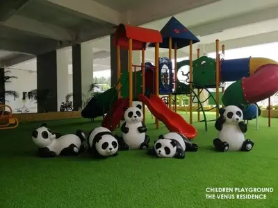 a group of pandas sitting in front of a playground at Venus Home Retreat - Pool,Gym,Playground,Rooftop Garden View in Kampong Lumut Kiri