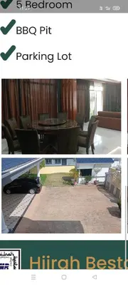 a collage of two pictures of a table and chairs at Gurap homestay and mini wedding house in Ipoh