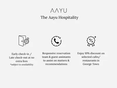 a diagram of the ayv hospitality logos at Aayu Church St - 7 mins to Esplanade, George Town in George Town