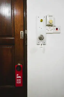 a door with a do not enter sign on it at AZYA Hotel in TanjongMalim