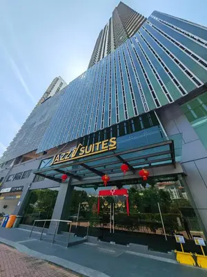 a building with an air suites sign in front of it at Island Jazz Loft with Bathtub & Seaview - Jazz Suites by Ocean Luxe in Tanjong Tokong