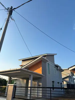 a house with a pole in front of it at MDRS Seroja 6 in Kuala Ketil