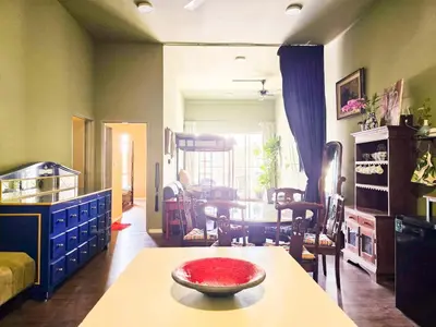 a room with a table with a red bowl on it at Mossy Forest Family Retreat V, Kea Farm, 2-8 guests, Keafarm, Cameron Highlands in Cameron Highlands