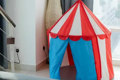 a red white and blue circus tent in a room at Maritime Luxury Suite Seaview Sunrise in George Town