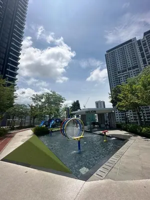 a playground in a park in a city at Georgetown Ins Cozy Suites 2BR in George Town
