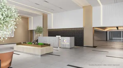 a rendering of a lobby of a hotel at Studio 2bed4pax KekLokSi View in Ayer Itam