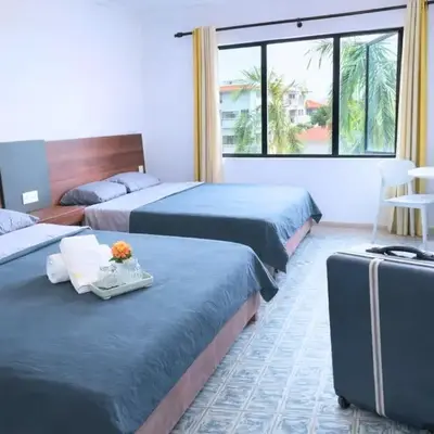 Pangkor Island Pool View Studio 2 Queen Beds 2 Min Walk to the Beach Free WiFi & Parking