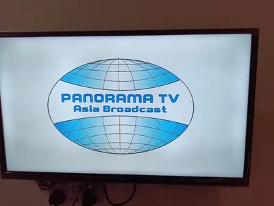 a television screen with a globe on it at Elephant House Hotel in George Town