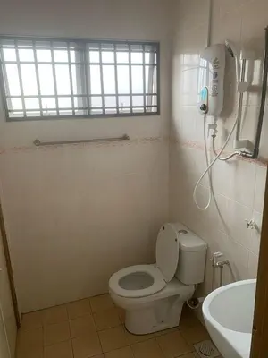 a bathroom with a white toilet and a sink at TD Homestay in Ipoh