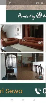 two pictures of a living room with a couch at Ipoh homestay KK road in Ipoh