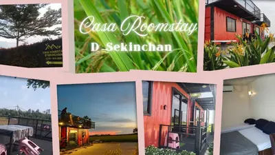 a collage of photos of a house with the words csauriuri d at Casa Studio Roomstay Sekinchan in Sekincan