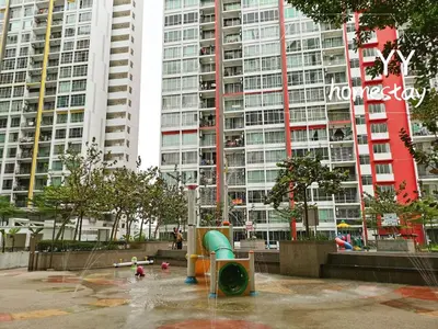a playground in a city with tall buildings at Perffect JB view Paradigm UTM in Gua Sai