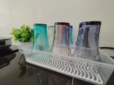 three glass vases sitting on top of a table at Ipoh Home Story Newly Renovated Bercham Landed Double Storey For 10pax in Ipoh