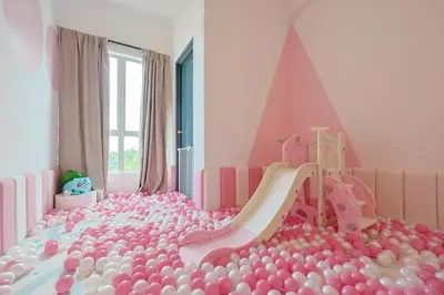 a childs room with a large ball pit at Pokemon Theme With kids Playground Brinchang Cameron Highland -Clover Home G-15 in Brinchang