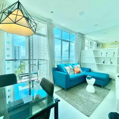 Straits Garden Suites #Pool with view #Seaview and bridge view #Georgetown #3pax #2BR2bath #1Queen 1Single #Quality well maintained #Private host