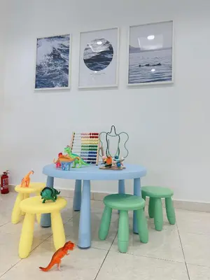 a table and two chairs and a table and a table and chairs at 10Pax BM\u5927\u5c71\u811a Alma Single storey Semi-D 5-minute To Aeon Mall in Bukit Mertajam