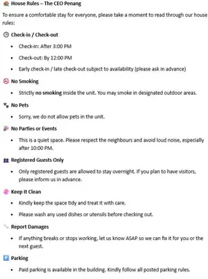 a screenshot of a page of a document at Modern Studio The CEO Penang in Bayan Lepas