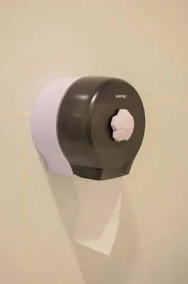a toilet paper dispenser on a wall at BOSS Hotel in Ipoh