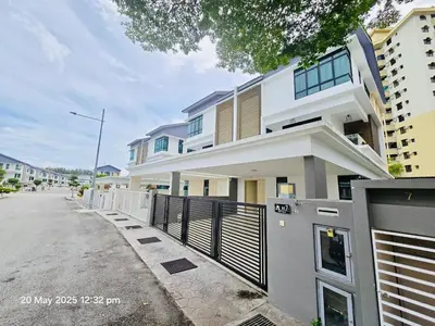 a building with a fence in front of a street at Cozy Villa - Private Pool, 5BR, KTV, BBQ, PS5 just 3 Mins to Batu Ferringhi Beach! in Batu Ferringhi
