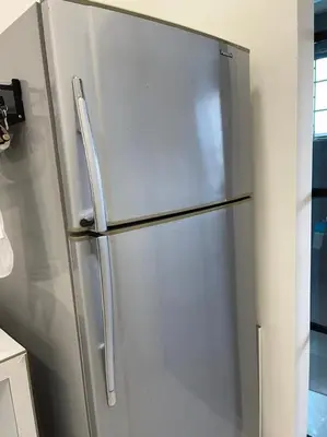 a stainless steel refrigerator in a kitchen at Dream Home Landed Balik Pulau in Balik Pulau