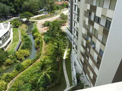 a view from the balcony of a apartment building at Ferringhi Luxury Suite @ By The Sea in Batu Ferringhi