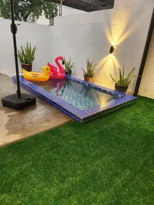 two rubber ducks in a pool in a backyard at Sun Rimba Home by Ipoh Maju Stay in Ipoh