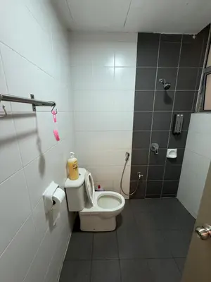 a bathroom with a toilet and a shower at AYAAN AURORA at Golden Hill Near Night Market and Free Parking in Brinchang