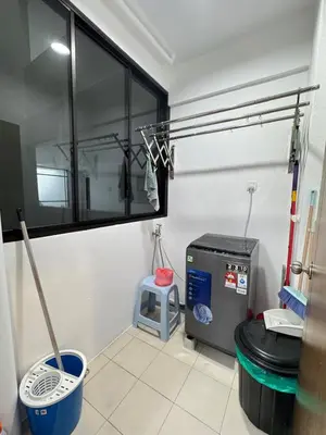 a room with a large window and a washing machine at Manhattan Condominium Ipoh' Rachel in Ipoh