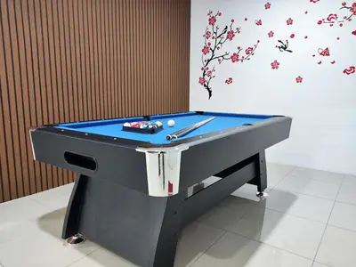 a billiard table in a room with at 2Op Ipoh, Semi D, in Ipoh