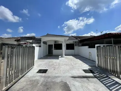 a white house with a gate in front of it at Ling Dream Home in Sitiawan in Sitiawan