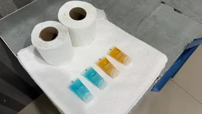 a white counter with toilet paper and toothbrushes at Summer Hotel Kampar Perak in Kampar
