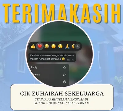 a screenshot of a cell phone screen with the text istgasia at Shahila Homestay Sabak Bernam Islamic-friendly