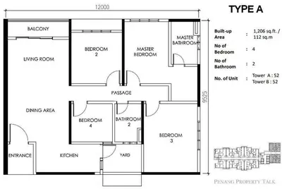 a floor plan of a house at Family Suites Netflix House Aston Acacia Bukit Mertajam in Bukit Mertajam